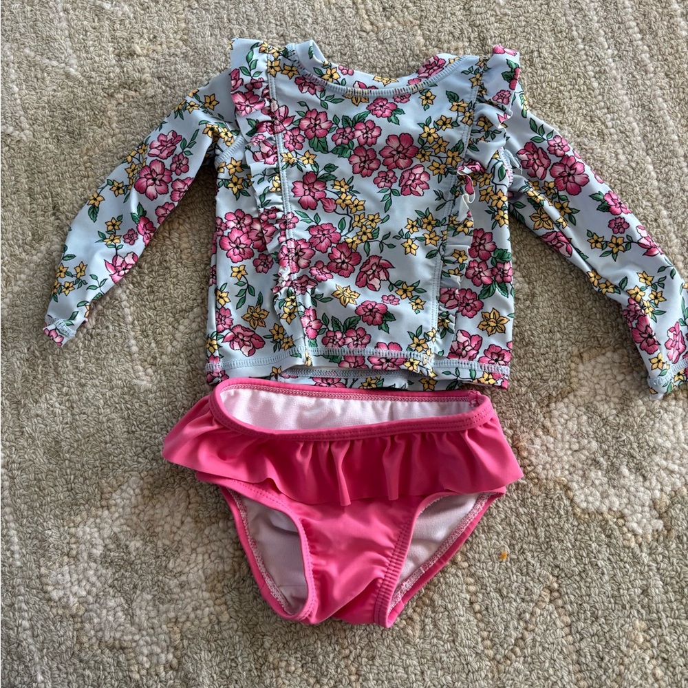 Ruffle butts two piece baby girl swim